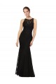 Sheath Jewel Neck Lace Long Black Bridesmaid Dress Belfast