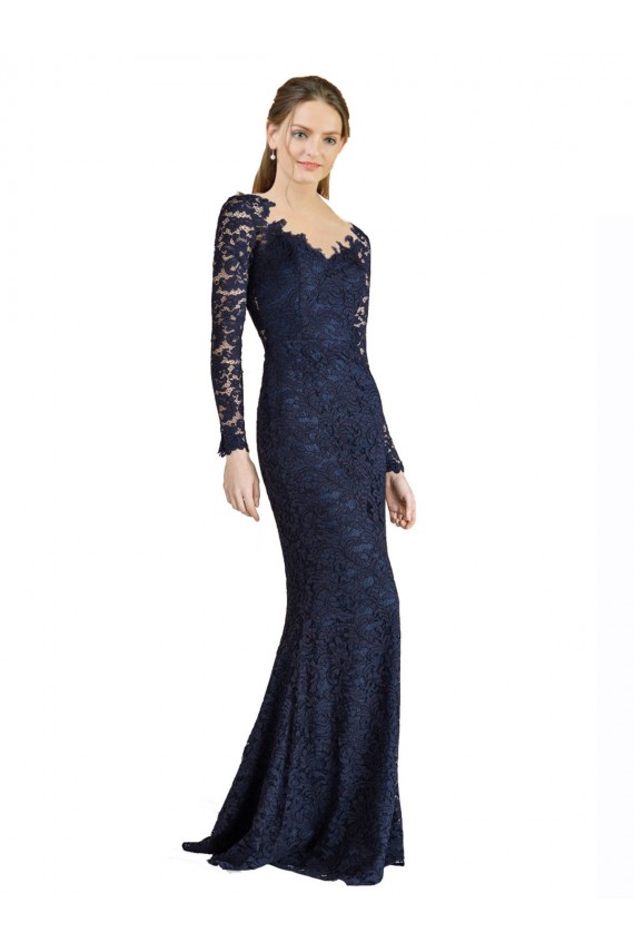 Mermaid Sweetheart Lace Long Dark Navy Prom Dress / Bridesmaid Dress Belfast