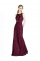 A-Line High Neck Lace Long Burgundy Gold Prom Dress / Bridesmaid Dress Belfast