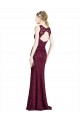 A-Line High Neck Lace Long Burgundy Gold Prom Dress / Bridesmaid Dress Belfast
