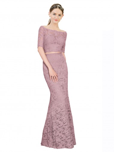 Mermaid Off the Shoulder Lace Long Prom Dress / Bridesmaid Dress Belfast