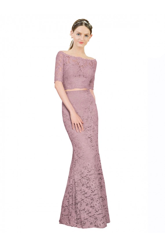 Mermaid Off the Shoulder Lace Long Prom Dress / Bridesmaid Dress Belfast