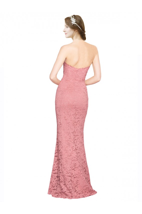 Mermaid Strapless Lace Long Salmon Formal Dress / Bridesmaid Dress Belfast
