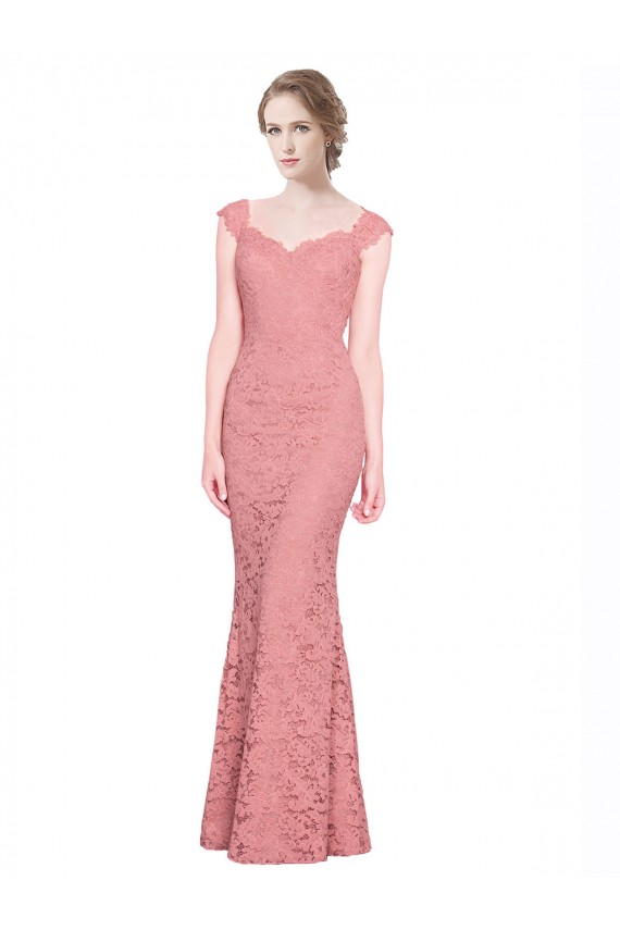 Mermaid Strapless Lace Long Salmon Prom Dress / Bridesmaid Dress Belfast