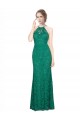 Mermaid High Neck Lace Long Dark Green Prom Dress / Bridesmaid Dress Belfast