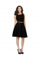 A-Line Jewel Neck Lace Knee Length Black Bridesmaid Dress Belfast