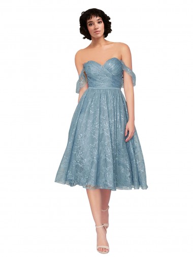 A-Line Sweetheart Lace Knee Length Bridesmaid Dress Belfast