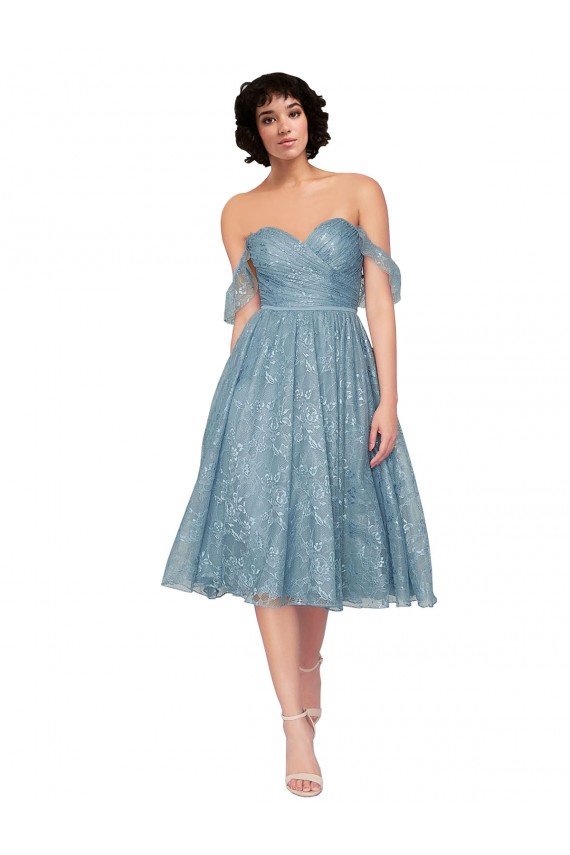 A-Line Sweetheart Lace Knee Length Bridesmaid Dress Belfast