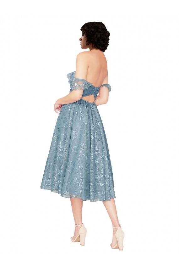 A-Line Sweetheart Lace Knee Length Bridesmaid Dress Belfast