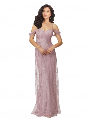 A-Line Sweetheart Lace Long Bridesmaid Dress Belfast