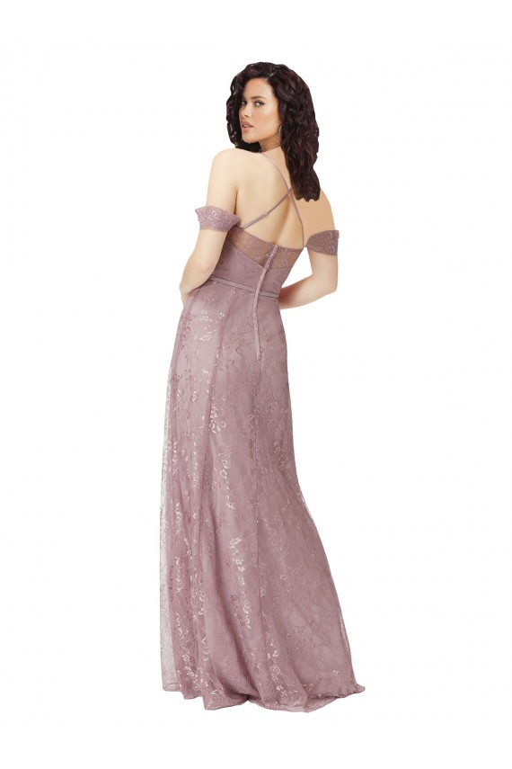 A-Line Sweetheart Lace Long Bridesmaid Dress Belfast