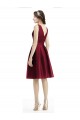 A-Line Bateau Neck Satin Knee Length Burgundy Bridesmaid Dress Belfast