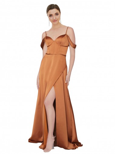 A-Line Sweetheart Silk like Satin Long Orange Formal Evening Gown / Prom Dress / Bridesmaid Dress Belfast