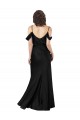 A-Line Off the Shoulder Silk like Satin Long Black Formal Evening Gown / Prom Dress / Bridesmaid Dress Belfast
