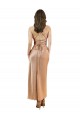Sheath Cowl Neck Silk like Satin Midi Length Rose Gold Formal Evening Gown / Prom Dress / Bridesmaid Dress Belfast