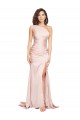 Sheath One Shoulder Silk like Satin Long Pink Black Tie Evening Gown / Prom Dress / Bridesmaid Dress Belfast