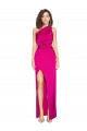 Sheath One Shoulder Silk like Satin Long Fuchsia Formal Evening Gown / Prom Dress / Bridesmaid Dress Belfast