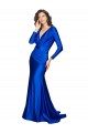 Mermaid V-Neck Silk like Satin Long Royal Blue Formal Evening Gown / Prom Dress / Bridesmaid Dress Belfast