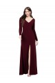 Sheath V-Neck Spandex Long Burgundy Gold Prom Dress / Bridesmaid Dress Belfast