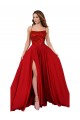 A-Line Square Neck Spandex & Lace Long Red Semi Formal Evening Dress / Prom Dress / Bridesmaid Dress Belfast