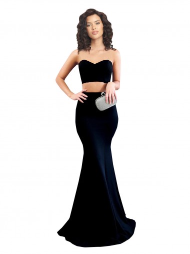 Mermaid High Neck Stretch Crepe Long Black Formal Evening Gown / Prom Dress / Bridesmaid Dress Belfast