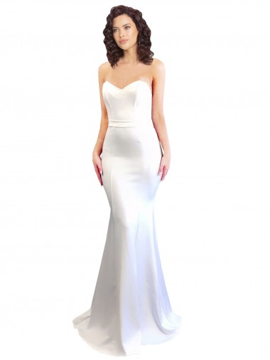 Mermaid High Neck Stretch Crepe Long White Formal Evening Gown / Prom Dress / Bridesmaid Dress Belfast