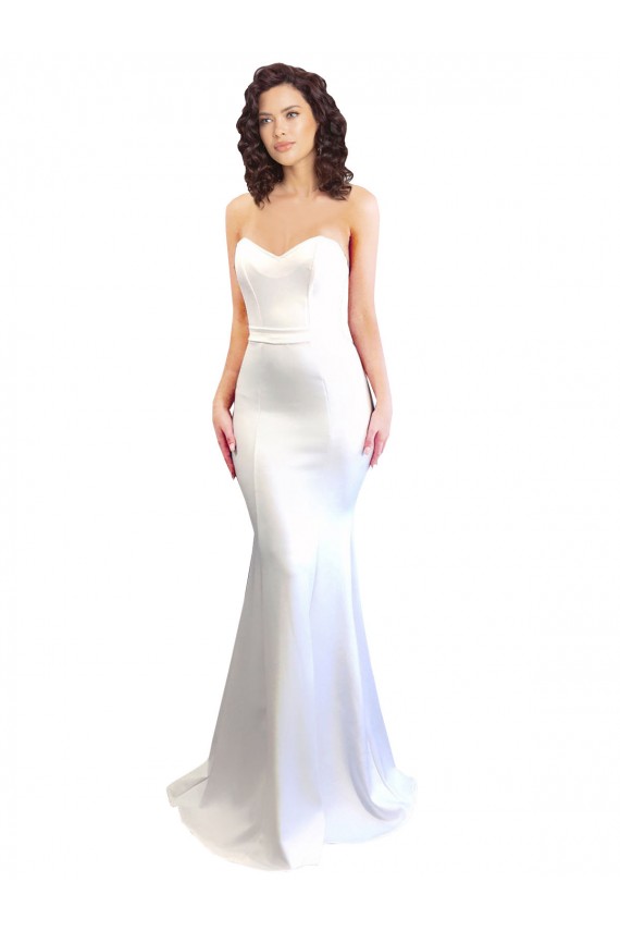 Mermaid High Neck Stretch Crepe Long White Formal Evening Gown / Prom Dress / Bridesmaid Dress Belfast