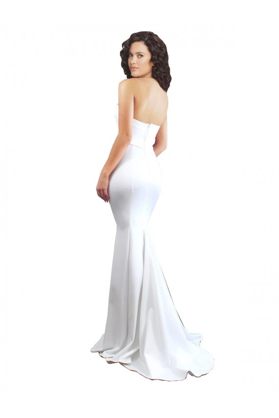 Mermaid High Neck Stretch Crepe Long White Formal Evening Gown / Prom Dress / Bridesmaid Dress Belfast