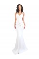 Mermaid High Neck Stretch Crepe Long White Black Tie Evening Gown / Prom Dress / Bridesmaid Dress Belfast