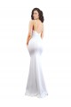 Mermaid High Neck Stretch Crepe Long White Black Tie Evening Gown / Prom Dress / Bridesmaid Dress Belfast