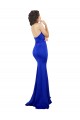 Mermaid High Neck Stretch Crepe Long Royal Blue Formal Evening Gown / Prom Dress / Bridesmaid Dress Belfast