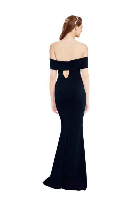 Mermaid Off the Shoulder Stretch Crepe Long Dark Navy Formal Dress / Bridesmaid Dress Belfast