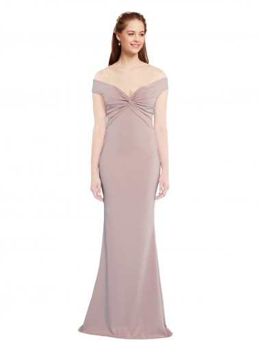 Mermaid V-Neck Stretch Crepe Long Dusty Pink Formal Evening Gown / Prom Dress / Bridesmaid Dress Belfast