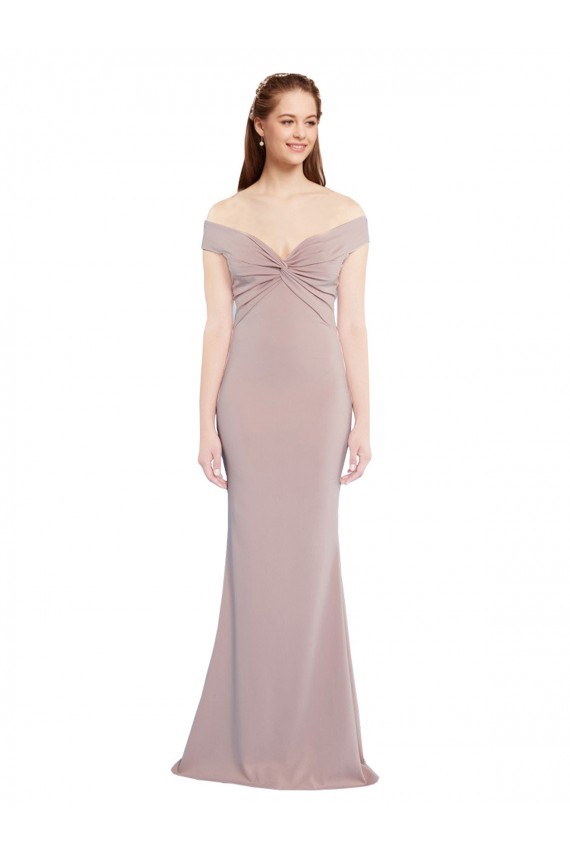 Mermaid V-Neck Stretch Crepe Long Dusty Pink Formal Evening Gown / Prom Dress / Bridesmaid Dress Belfast