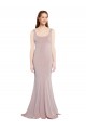 Mermaid Scoop Neck Stretch Crepe Long Dusty Pink Formal Evening Gown / Prom Dress / Bridesmaid Dress Belfast