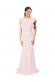 Mermaid, Sheath Jewel Neck Stretch Crepe Sweep Train Pink Black Tie Prom Dress / Bridesmaid Dress Belfast