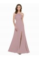 A-Line High Neck Stretch Crepe Long Dusty Pink Prom Dress / Bridesmaid Dress Belfast