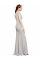 A-Line Boat Neck Stretch Crepe Long Dark Navy Formal Evening Gown / Prom Dress / Bridesmaid Dress Belfast