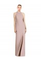 Trumpet Halter Neck Stretch Crepe Long Dusty Pink Semi Formal Evening Dress / Bridesmaid Dress Belfast