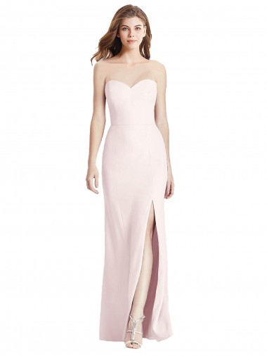 Trumpet Strapless Stretch Crepe Long Pink Semi Formal Evening Dress / Prom Dress / Bridesmaid Dress Belfast