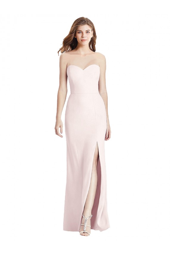 Trumpet Strapless Stretch Crepe Long Pink Semi Formal Evening Dress / Prom Dress / Bridesmaid Dress Belfast