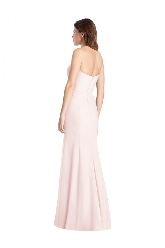 Trumpet Strapless Stretch Crepe Long Pink Semi Formal Evening Dress / Prom Dress / Bridesmaid Dress Belfast