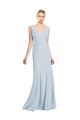 Trumpet V-Neck Stretch Crepe Long Light Sky Blue Bridesmaid Dress / Formal Dress Belfast