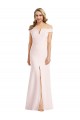 Trumpet V-Neck Stretch Crepe Long Pink Bridesmaid Dress / Evening Dress Belfast