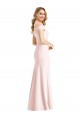Trumpet V-Neck Stretch Crepe Long Pink Bridesmaid Dress / Evening Dress Belfast