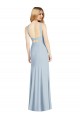 Trumpet High Neck Stretch Crepe Long Light Sky Blue Formal Evening Gown / Bridesmaid Dress Belfast