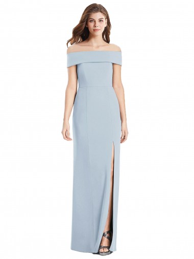 Trumpet Off the Shoulder Stretch Crepe Long Light Sky Blue Formal Dress / Bridesmaid Dress Belfast