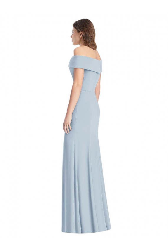 Trumpet Off the Shoulder Stretch Crepe Long Light Sky Blue Formal Dress / Bridesmaid Dress Belfast