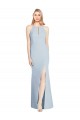 Trumpet Halter Neck Stretch Crepe Long Light Sky Blue Semi Formal Evening Dress / Prom Dress / Bridesmaid Dress Belfast