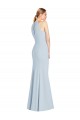 Trumpet Halter Neck Stretch Crepe Long Light Sky Blue Semi Formal Evening Dress / Prom Dress / Bridesmaid Dress Belfast